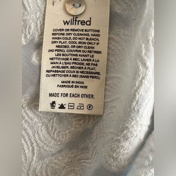 Aritzia Wilfred Henrietta Shirt Large Baby Blue Long Sleeve Semi Sheer Button Up - Picture 7 of 12